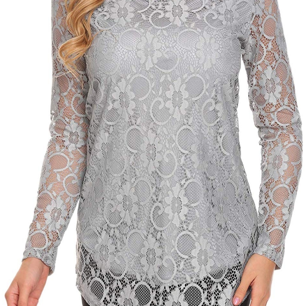 Large gray lace top never worn